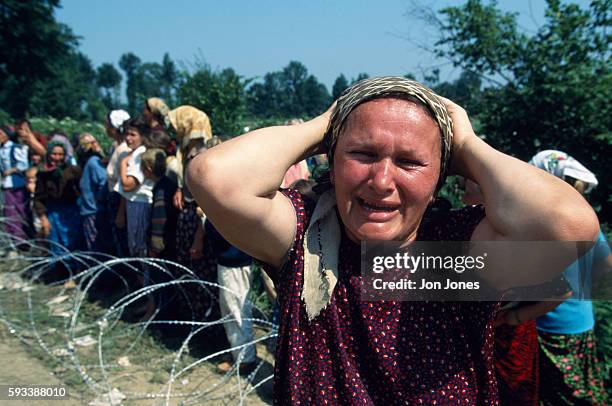 Srebrenica refugees arrive in Tuzla.