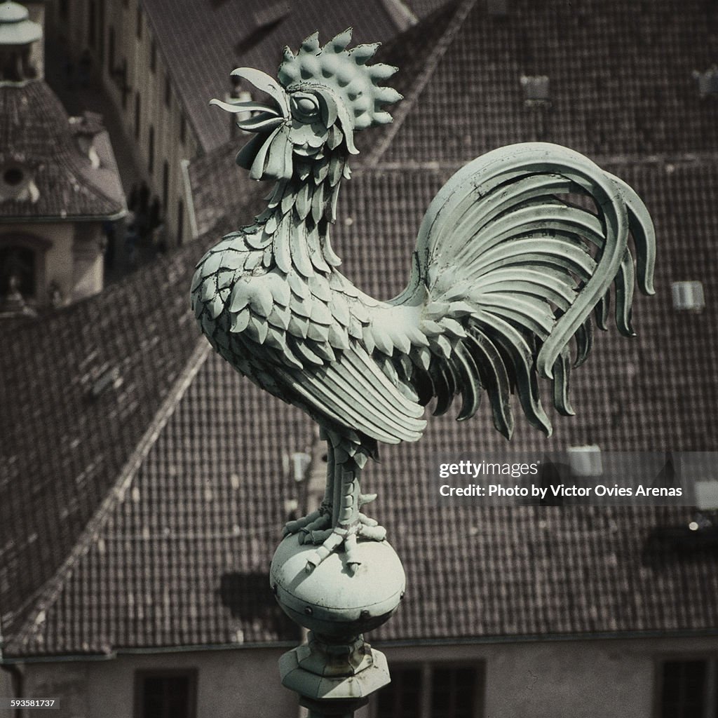 Roofs of prague (Rooster on a church tower)