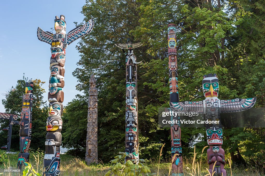 First Nations Totem poles, Stanley Park, Vancouver