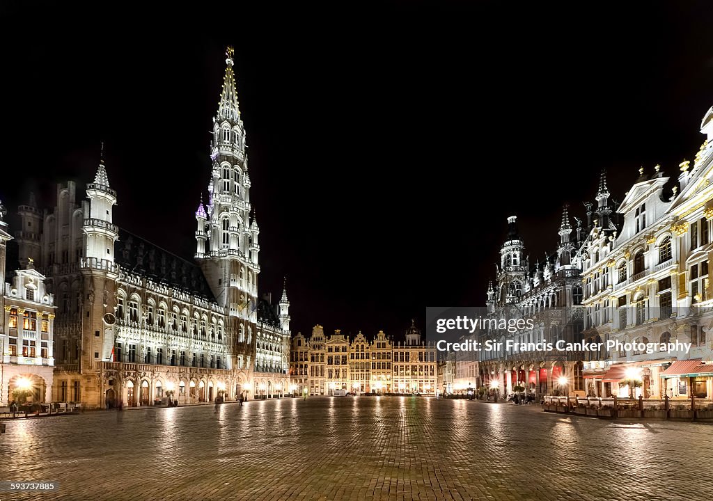 Grand Place illuminated at night, Brussels