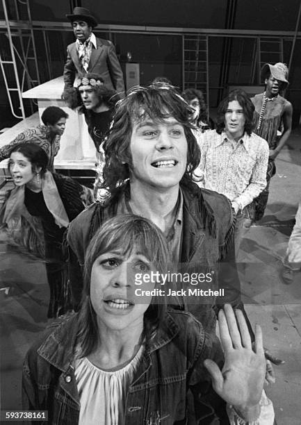 Actors Marta Heflin and Barry Bostwick in a production of the Broadway musical 'Soon' at the Ritz Theatre, New York, New York, January 1971. Among...