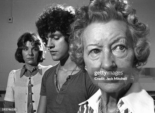 Pippin stars Irene Ryan, Jill Clayburgh and John Rubenstein during a rehearsal break in August 1972.