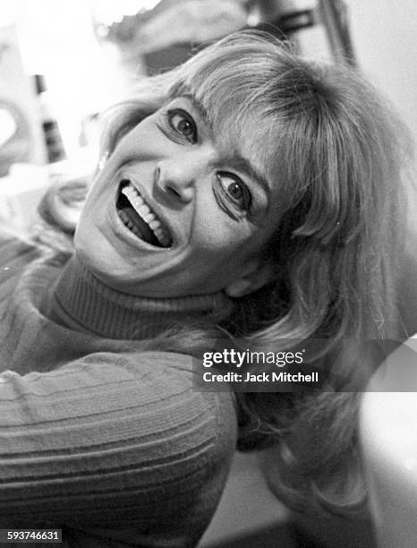 Actress Melina Mercouri backstage during the run of "Illya Darling" on Broadway in December 1967.