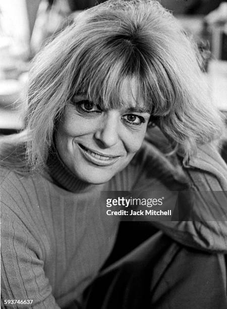 Actress Melina Mercouri backstage during the run of "Illya Darling" on Broadway in December 1967.