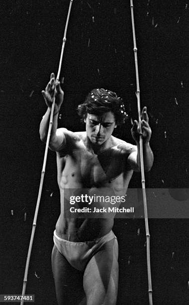 The premiere of Jerome Robbin's "Watermill" Ballet performed by the New York City Ballet, starring dancer Edward Villella, February 3, 1972.