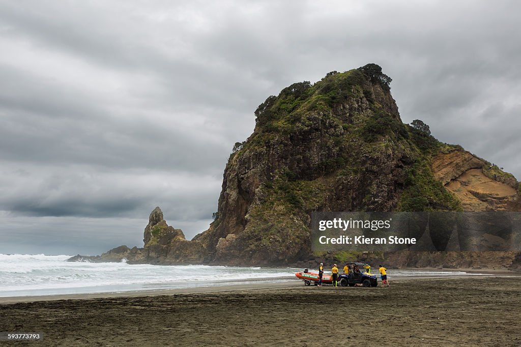 Lifesavers at Piha Beach and Lion Rock