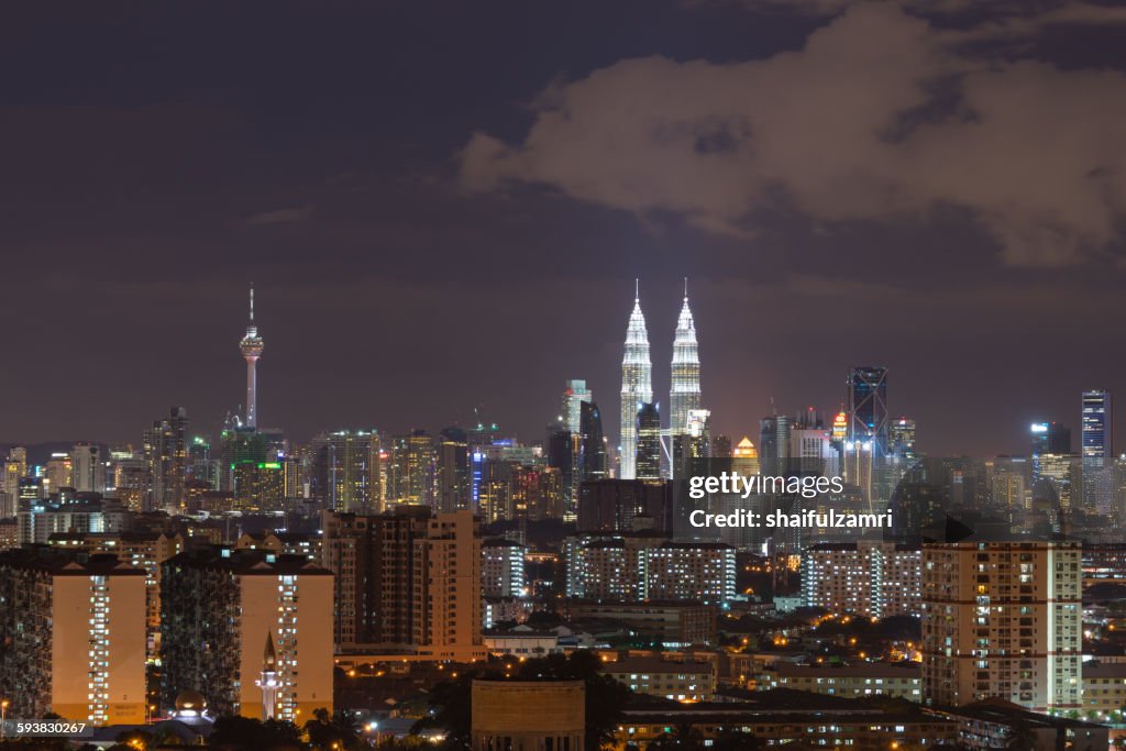 Night view of Kuala Lumpur skyline