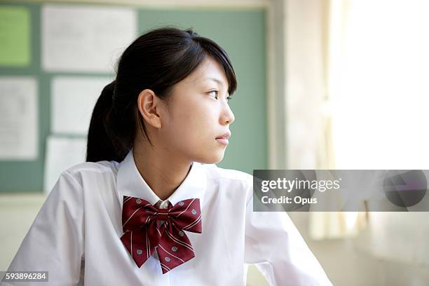 portrait of schoolgirl - female high school student stock pictures, royalty-free photos & images