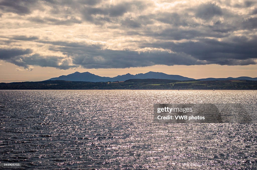 Isle of Arran Silhouetted against the horizon