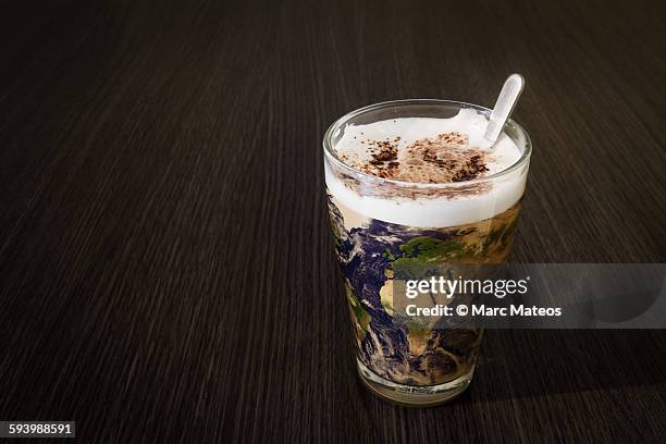 astronomical cappuccino - earth - marc mateos stock pictures, royalty-free photos & images