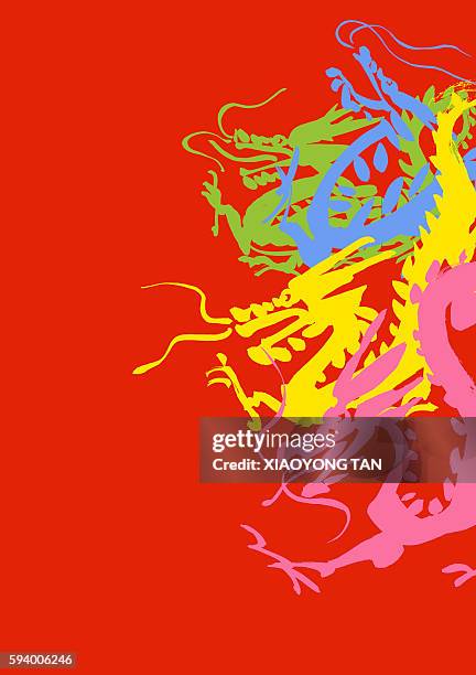 colorful dragons - five animals stock pictures, royalty-free photos & images