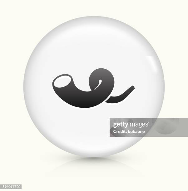 shofar icon on white round vector button - shofar stock illustrations