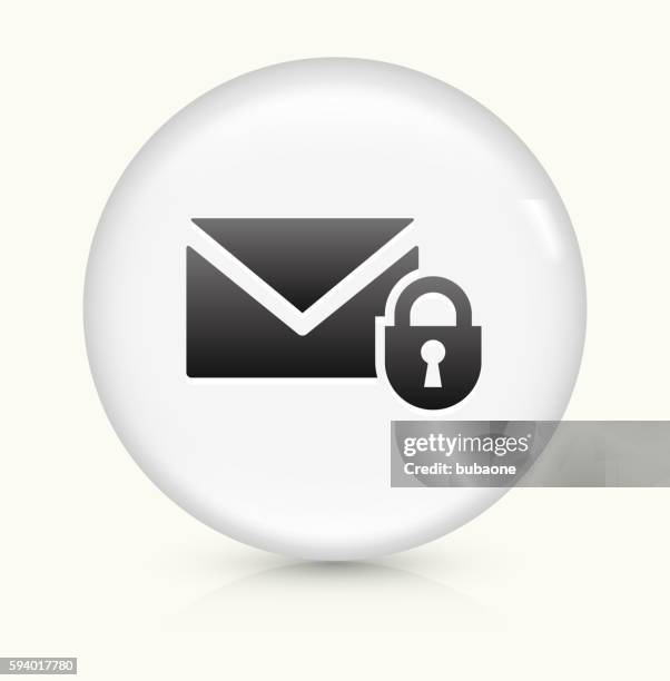 locked letter icon on white round vector button - send button stock illustrations