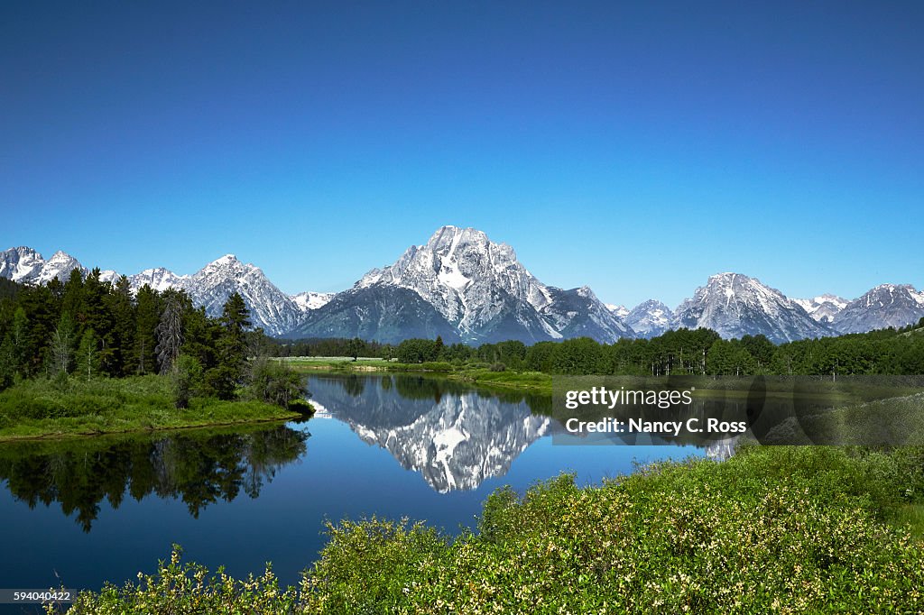 Grand Tetons aus Oxbow Bend, Wyoming