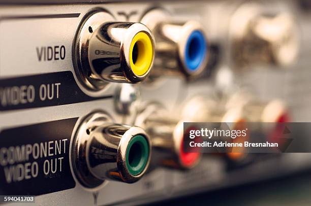 dvd player connection ports - tomada de ligação à rede imagens e fotografias de stock
