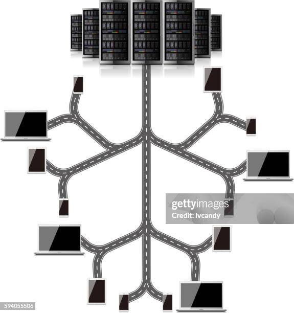 network server - cpu cabinet stock illustrations