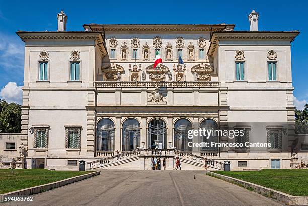 galleria borghese facade - tiziano vecellio stock pictures, royalty-free photos & images