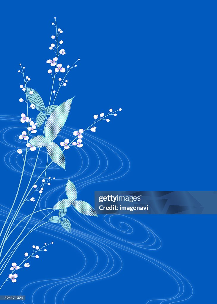 Oriental background with flower