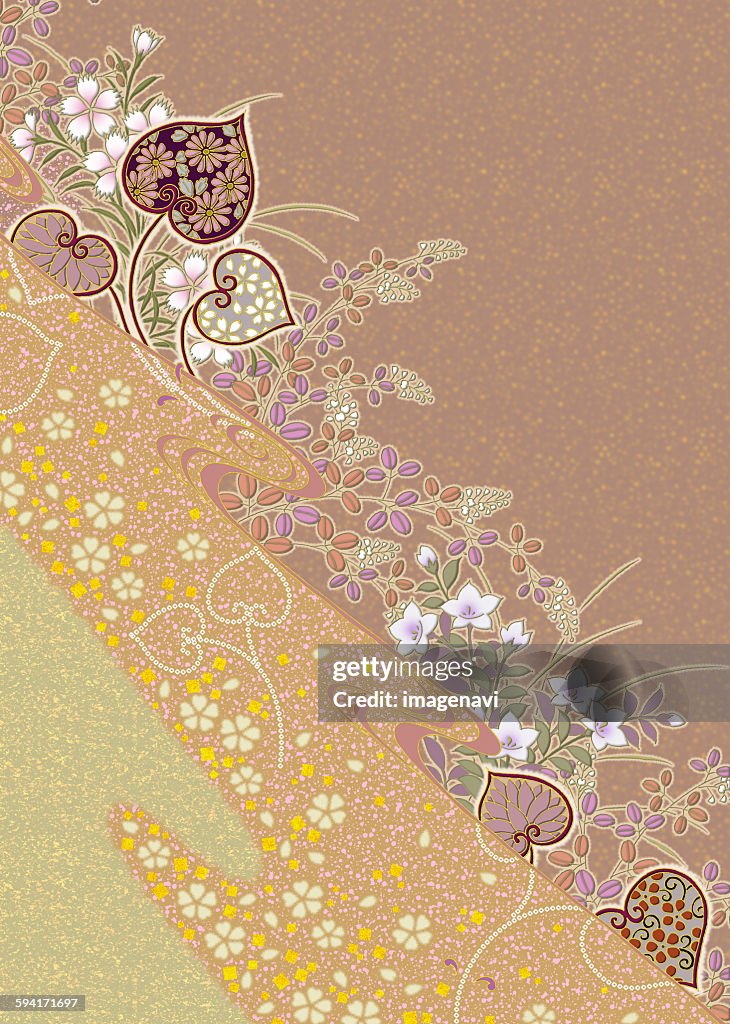 Oriental background with leaf