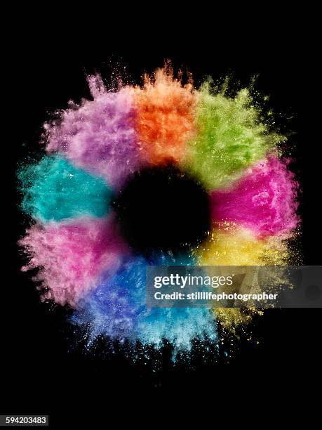 Circle Powder Colorful Circle Powder Explosion Photos and Premium High Res Pictures ...