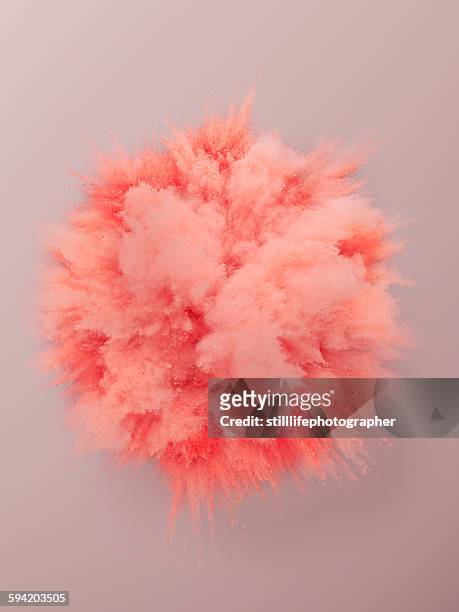 pink powder explosion - vitality blast stock pictures, royalty-free photos & images