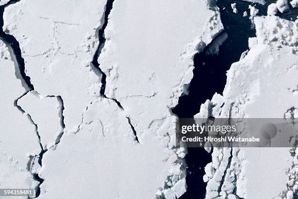 potato starch looking like aerial view of glacier - glacier stock-fotos und bilder