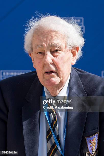 Tam Dalyell attends the Edinburgh International Book Festival on August 21, 2016 in Edinburgh, Scotland. The Edinburgh International Book Festival is...