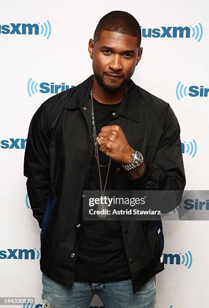 Singer and actor Usher visits the SiriusXM Studios on August 22, 2016 in New York City.