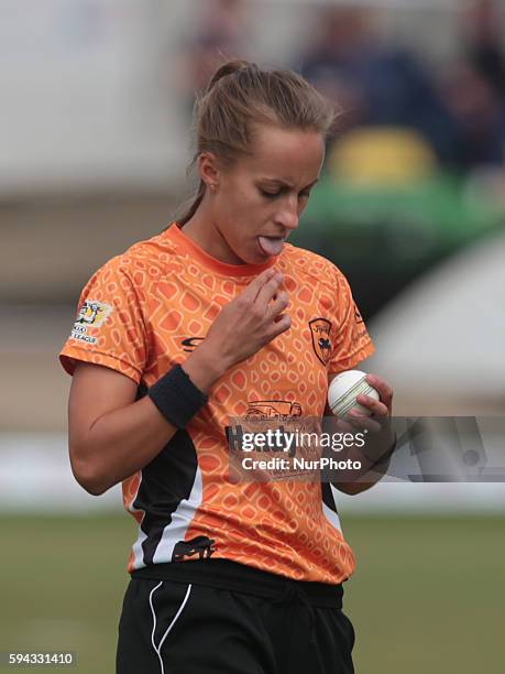 Southern Vipers Natasha Farrant during Women's Cricket Super League Final match between Western Storm and Southern Vipers at The Essex County Ground,...