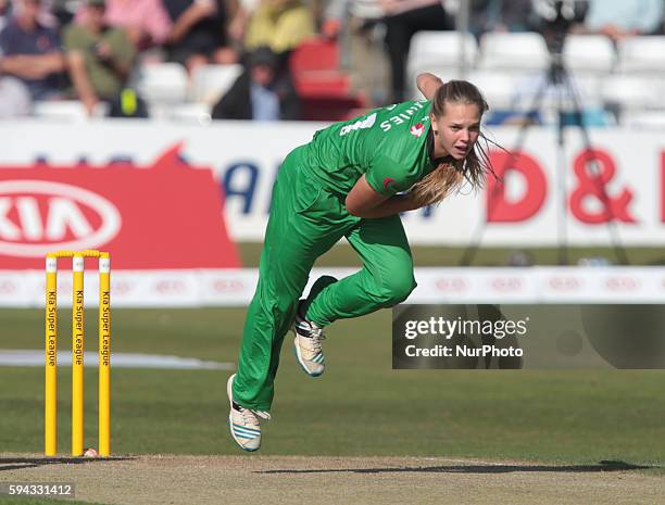 Western Storm's Freya Davies during Women's Cricket Super League Final match between Western Storm and Southern Vipers at The Essex County Ground,...