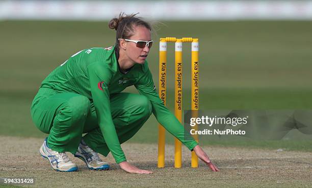 Western Storm's Jodie Dibble during Women's Cricket Super League Final match between Western Storm and Southern Vipers at The Essex County Ground,...