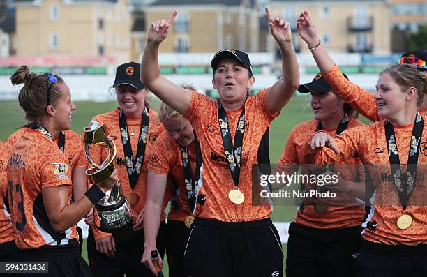 Southern Vipers Charlotte Edwards during Women's Cricket Super League Final match between Western Storm and Southern Vipers at The Essex County...