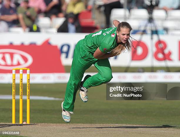 Western Storm's Freya Davies during Women's Cricket Super League Final match between Western Storm and Southern Vipers at The Essex County Ground,...