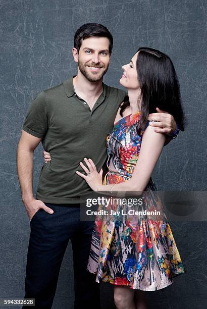 Actors David Giuntoli and Bitsie Tulloch of "Grimm" are photographed for Los Angeles Times at San Diego Comic Con on July 22, 2016 in San Diego,...