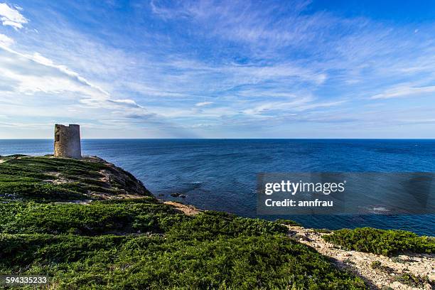 seascape with tower - annfrau stock-fotos und bilder