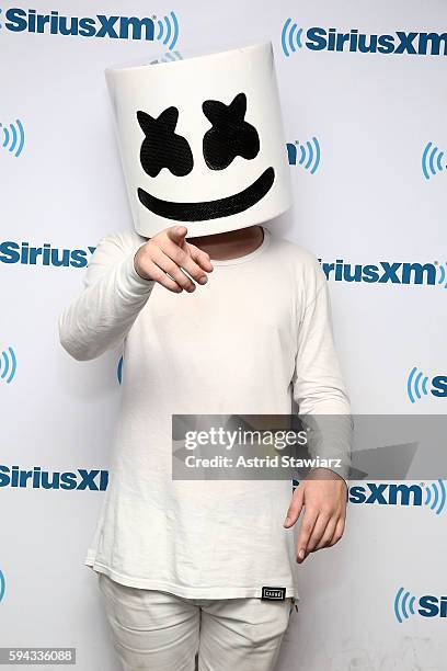 Artist Marshmello visits the SiriusXM Studios on August 22, 2016 in New York City.