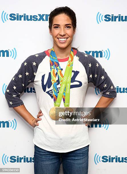 Team USA swimmer Maya DiRado visits the SiriusXM Studios on August 22, 2016 in New York City.