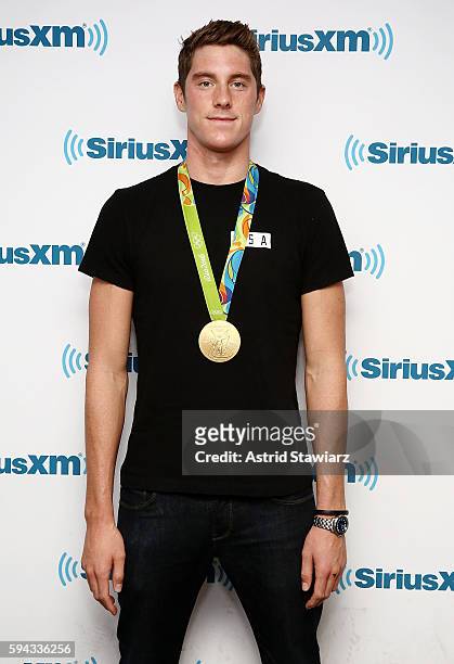 Team USA swimmer Conor Dwyer visits the SiriusXM Studios on August 22, 2016 in New York City.