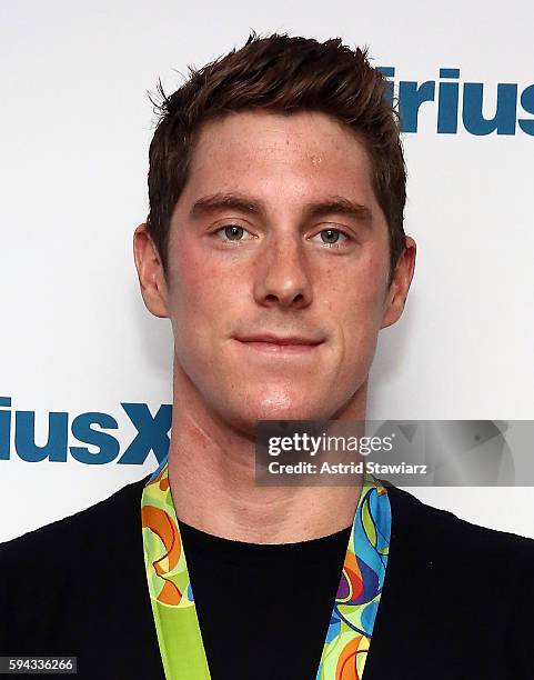 Team USA swimmer Conor Dwyer visits the SiriusXM Studios on August 22, 2016 in New York City.