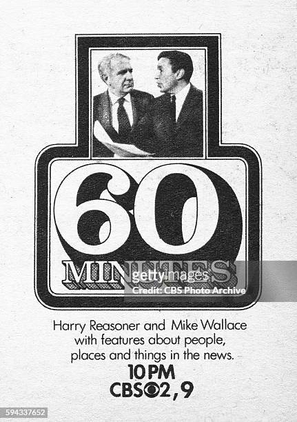 Television advertisement as appeared in the September 12, 1970 issue of TV Guide magazine. A spot ad for the Tuesday night CBS newsmagazine: 60...