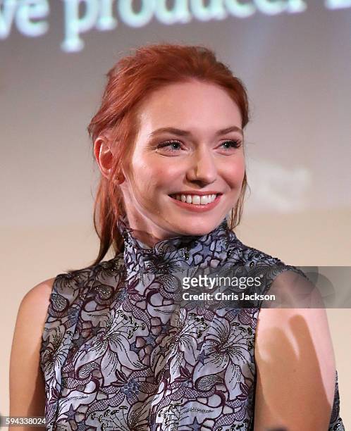 Actress Eleanor Tomlinson in a question and answer session after a screening of Poldark Series 2 at the BFI on August 22, 2016 in London, England.
