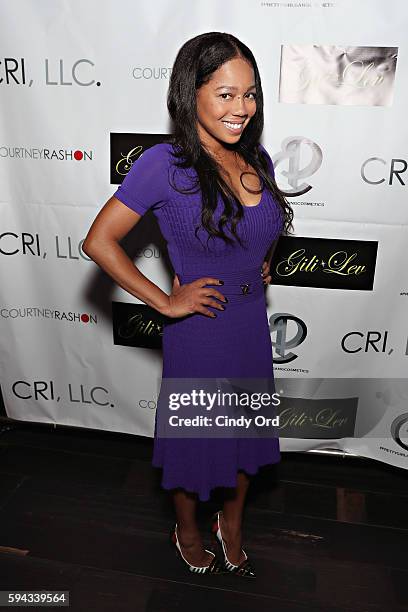 Beauty expert/ author Courtney Rashon attends the New York launch of her book 'Giving Face' at PhD, Dream Downtown Hotel Rooftop on August 18, 2016...