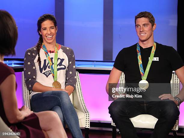 Olympic Swimmers Madeline Dirado and Conor Dwyer visit FOX Business Network at FOX Studios on August 22, 2016 in New York City.