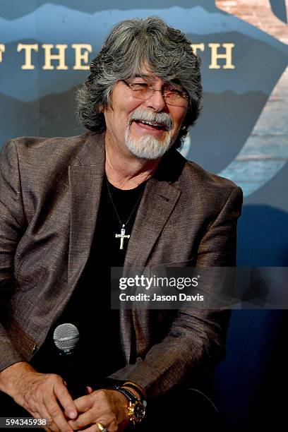 Randy Owen of the band Alabama speaks during the debut of the "Alabama: Song of the South" exhibition at Country Music Hall of Fame and Museum on...