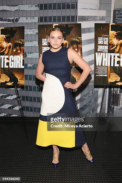 Actress Morgan Saylor attends the New York premiere for "White Girl" at Angelika Film Center on August 22, 2016 in New York City.