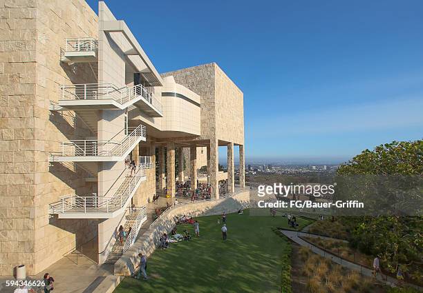 An exterior view of the Getty Center on August 22, 2016 in Los Angeles, California.