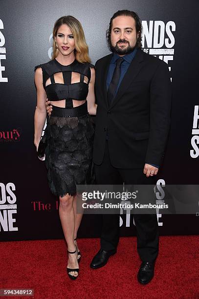 Claudine Jakubowicz and Director Jonathan Jakubowicz attend the "Hands Of Stone" U.S. Premiere at SVA Theater on August 22, 2016 in New York City.