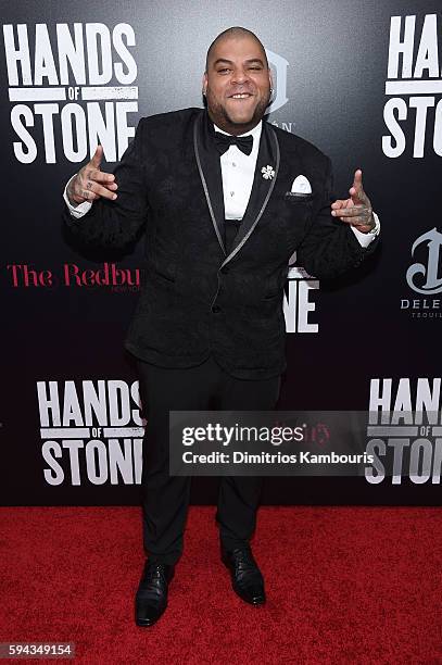 Pedro Perez attends the "Hands Of Stone" U.S. Premiere at SVA Theater on August 22, 2016 in New York City.