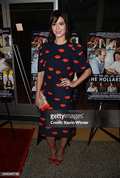 Actress Mary Elizabeth Winstead attends the premiere of Sony Pictures Classics' "The Hollars" at Linwood Dunn Theater on August 22, 2016 in Los...