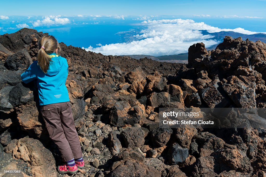 Admiring the Tenerife Island from Teide Volcano